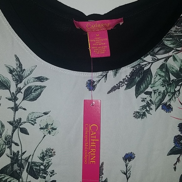 Black Catherine Malandrino Floral Blouse - Picture 3 of 4